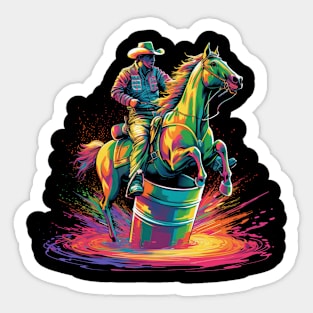 Barrel Racer Barrel Racing Rodeo Pop Art Sticker